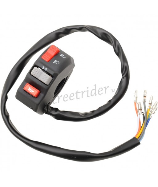 BLOCCO COMANDI UNIVERSALE NERO SINISTRO FRECCE/CLACSON/HI-LO PER MANUBRIO MOTO