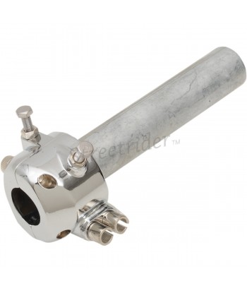 THROTTLE ACCELERATOR CABLE 22 MM CHROMED DOUBLE HANDLEBAR. BIKE