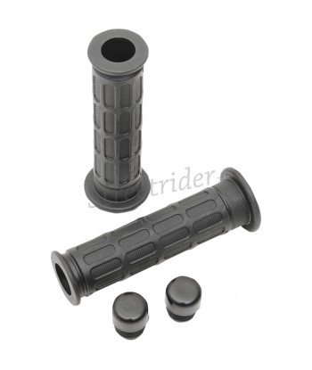 KNOBS CLASSIC BLACK 7/8 OEM STYLE OPEN TEXTURE "22 MM. FOR MOTORCYCLES