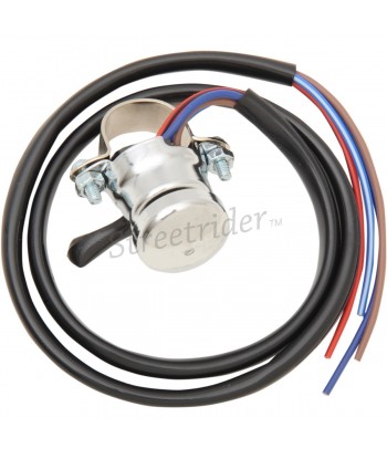 BLOCCO INTERRUTTORE VINTAGE CROMATO ON/OFF PER MANUBRIO DA 22 MM. MOTO